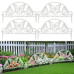HASTHIP Garden Fence Border for Pathway and Lawn with Butterfly Cut Out Panels 47x30 cm PVC | Decorative 4Pcs Set