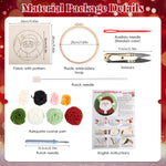 HASTHIP Embroidery Kit for Beginners for Christmas Crafting with 7.8 in Hoop | Fun DIY Santa Claus Punch Needle Set for Kids and Adults