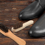 HASTHIP Shoe Care Kit for Leather Shoes featuring 7 Piece Set with Curved Horsehair Brush