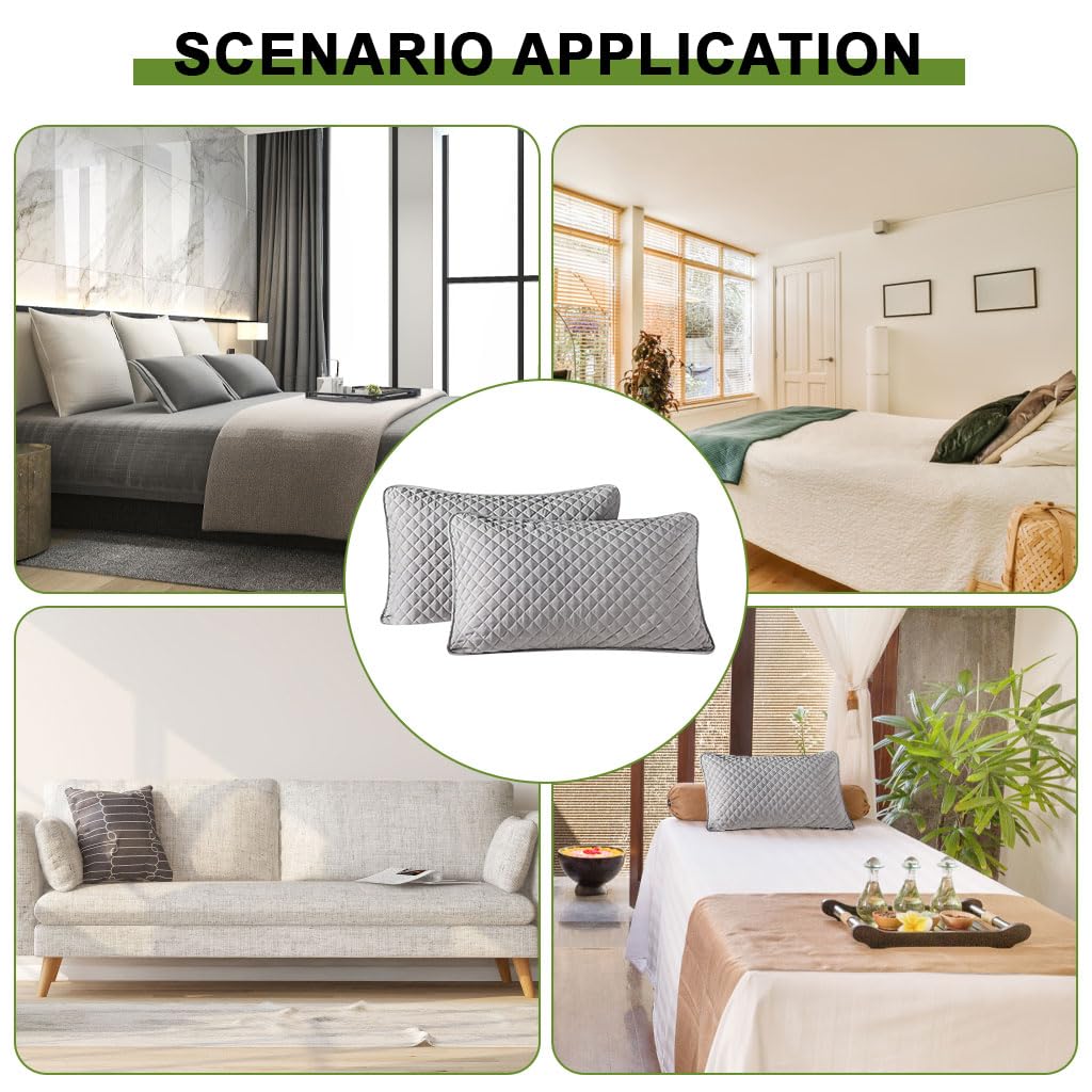 HASTHIP Pillow Cover Set with Zip Closure for Standard Pillows 48x74cm 2Pc | Bamboo Fiber Waterproof Protection Grey