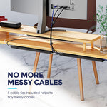 HASTHIP® Cable Management Under Desk 31.5" J Channel Cable Raceway, 2 Pack Cord Hider Desk Cable Tray, No Drilling Under Desk Cable Management Tray
