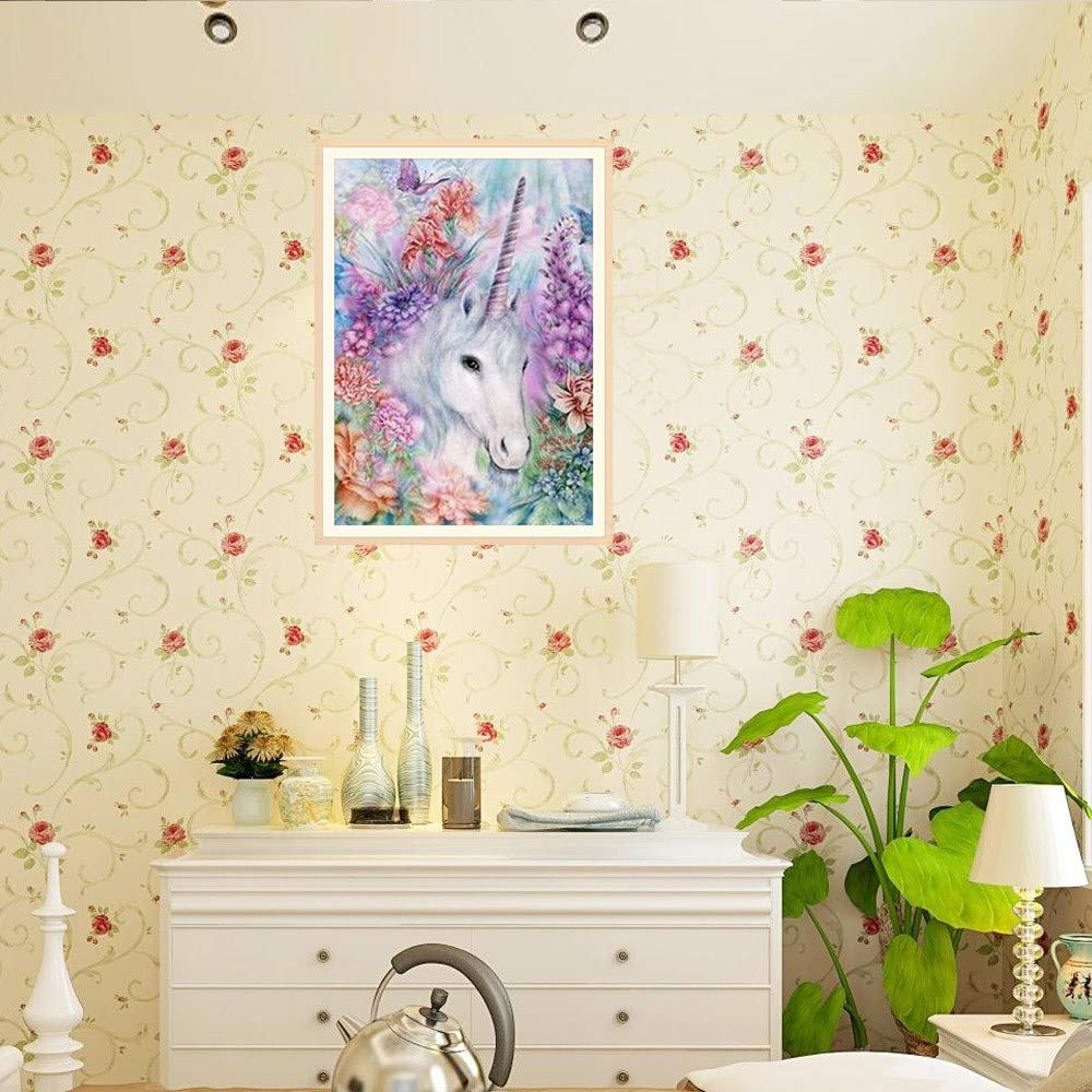 DIY 5D Full Drill Diamond Painting, Rhinestone Pasted Cross Stitch Blue Owl Pattern for Home Wall Decoration (Unicorn 2)