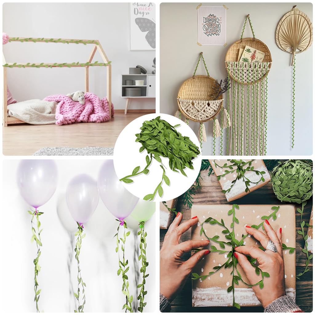 HASTHIP Paper Willow Leaf Strips for Wreaths and DIY Decor featuring 20 Meters Sustainable Material | Natural Look Home Decoration