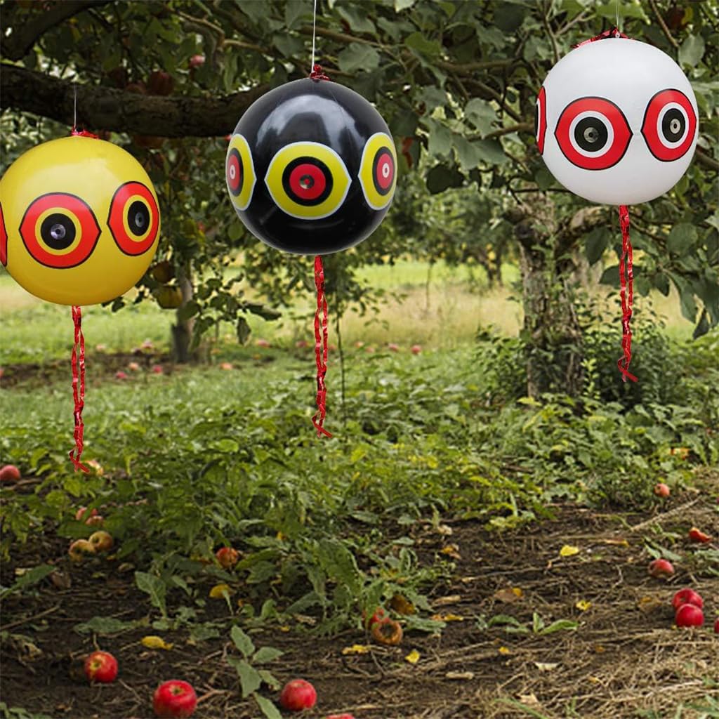 HASTHIP Bird Repelling Balloons for Gardens and Fruit Trees 3 pcs 40 cm | Visual Predator Eye Deterrent