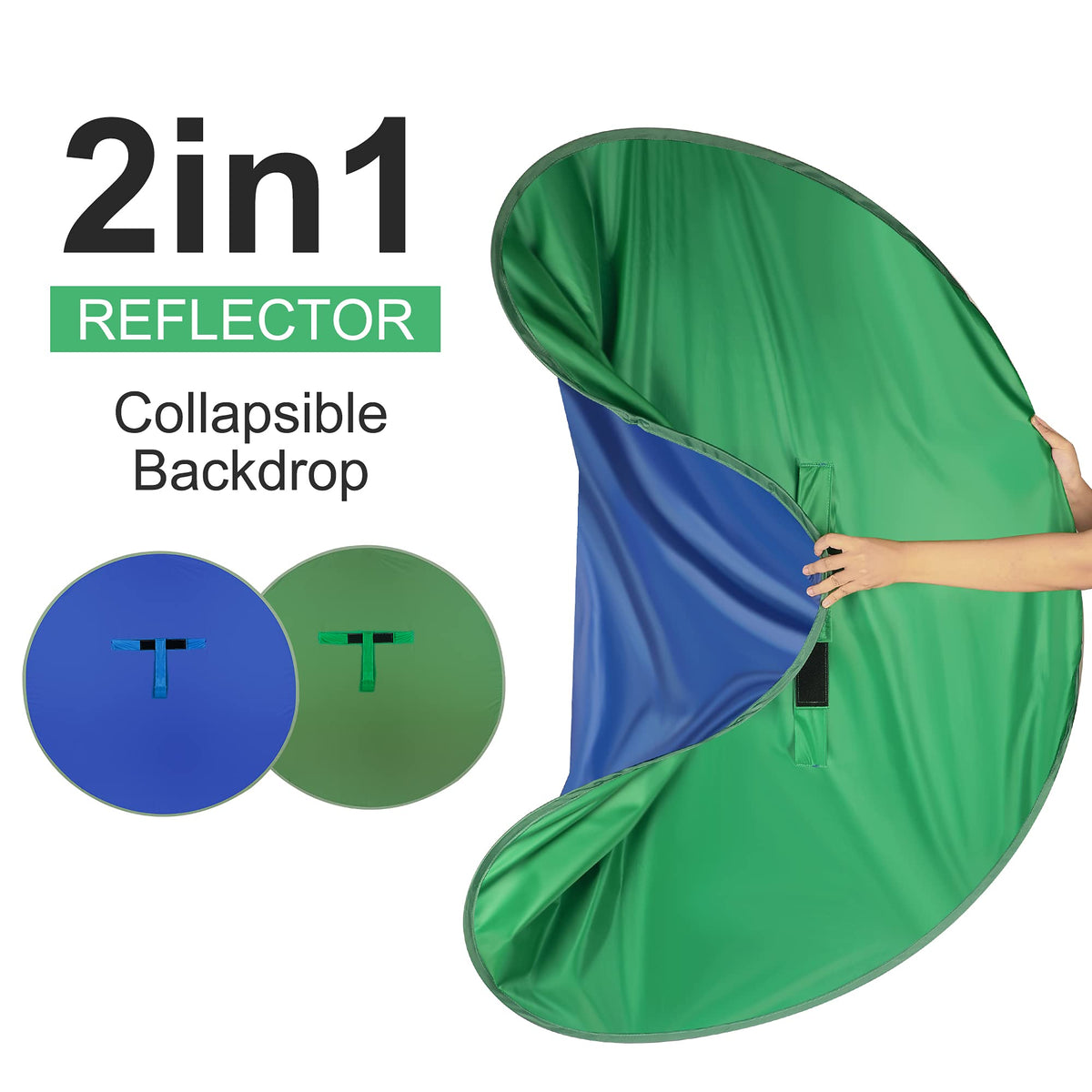 HASTHIP Blue Green Screen for Chair Background with Double Layer Design 142cm | Ideal for Zoom and Live Streaming