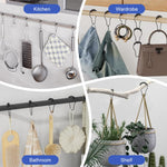 HASTHIP Stainless Steel Curtain Hooks for Shower Curtains featuring Snap-On Design | Set of 12 Golden 6 x 4cm