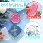 HASTHIP Coaster Resin Moulds Set for DIY Art Crafts with 5pcs 3.54 in Round Silicone Moulds | Easy Demoulding and Reusable