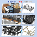 HASTHIP Dish Drying Rack for Kitchen Counter with Double Layer Design and Carbon Steel Structure