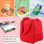 HASTHIP Kids Lunch Bag for School and Picnic featuring Insulated Lining & 23x13x23cm Size | Waterproof Nylon with Handle and Extra Pockets