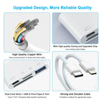 HASTHIP® 4 in 2 SD Card Reader for iPhone/iPad, USB C/Lightning to Micro SD/SD Card Adapter with SD MicroSD Type-C USB 4 Slots,