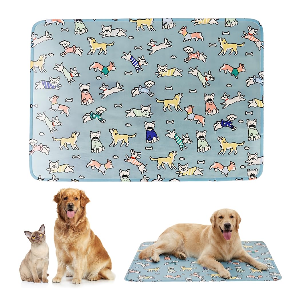 HASTHIP® Qpets Alfombrilla Autorrefrigerante para Perros y Gatos, Activada por Presión, Sin Agua, Gran Esterilla Impermeable para Prevenir Golpes de Calor para Uso Interior y Exterior (120 * 85cm)
