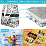 HASTHIP Thermal Takeaway Packing Bags for Food Storage with Sticky Strip Seal 10Pcs 24x24x15cm | Reusable Waterproof Non Woven Design