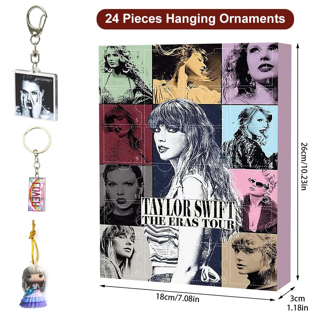 HASTHIP Advent Calendar Gift for Music Lovers with 24pcs Ornaments and Keychains | Holiday Countdown Box