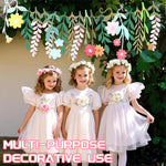 HASTHIP Flower Garland for Party and Nursery Decor featuring Double Sided Design and 14.9 in Colorful Paper Flowers | Eco Friendly Wall Hanging Decoration