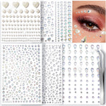 HASTHIP® Piedras de Estrás Faciales Autoadhesivas,Gemas para Maquillaje y Uñas,Perlas y Diamantes de Imitación Multicolores con Pinzas para Cuerpo Cabello Manualidades DIY (Tamaños