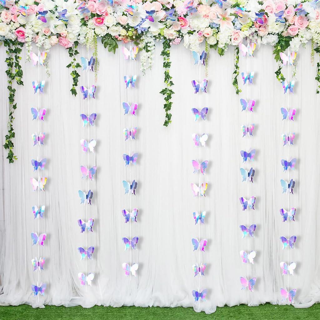 HASTHIP Butterfly Hanging Decoration for Wedding and Party featuring 6.6ft 3D Paper Garland