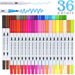 HASTHIP Fineliner Pen Set for Coloring and Calligraphy featuring 0.4 mm Tips & 36 Colors | Water-Based Non-Toxic Ink