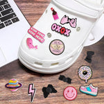 HASTHIP Shoe Decoration Charms for Clogs and Sandals featuring 35pcs Rubber Pink Set | Fun Accessories for Kids and Adults