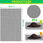 HASTHIP Flower Pot Hole Mesh Pad 5 pcs 7.8 x 11.8 in for Garden Drainage | Cuttable Glassfiber Liners Preventing Soil Loss