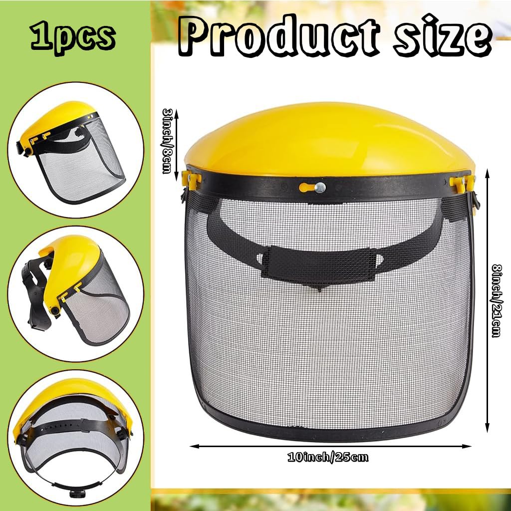 HASTHIP Safety Face Shield for Lawn Mowing with Fine Mesh Screen and Adjustable Headgear