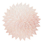 HASTHIP Placemats for Dining Table featuring 15 inch Round Floral Cut Out Design | Gold PVC Set of 6