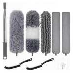 HASTHIP Microfiber Duster Set for Home Cleaning with 1.2 m Extendable Handle & 5 Heads | Reusable