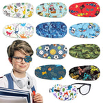 HASTHIP® 10 Piezas Parches Oculares para Niños,Cubierta de Lente Única Reutilizable No Tejida con Dibujos Animados,Parches para Ojo Perezoso y Corrección de Visión Deslizable y Fácil