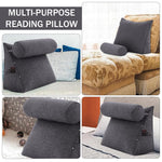 HASTHIP Backrest Pillow for Reading and Relaxing with Adjustable Cylindrical Support 45x45x20cm | Soft Cushion for Bed or Sofa
