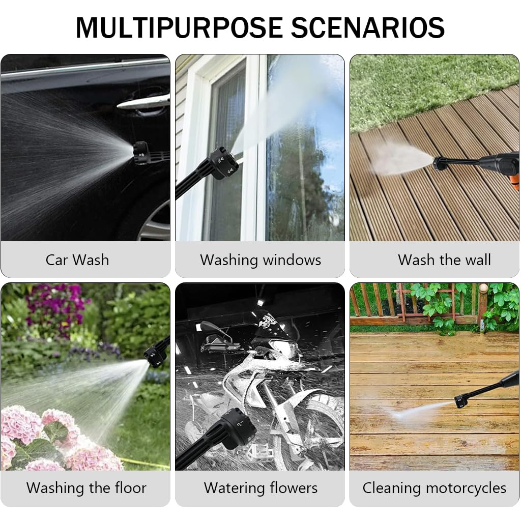 HASTHIP Car Pressure Washer Nozzle 3Pcs with 6 Spray Modes and Rotational Adjustment for Cleaners