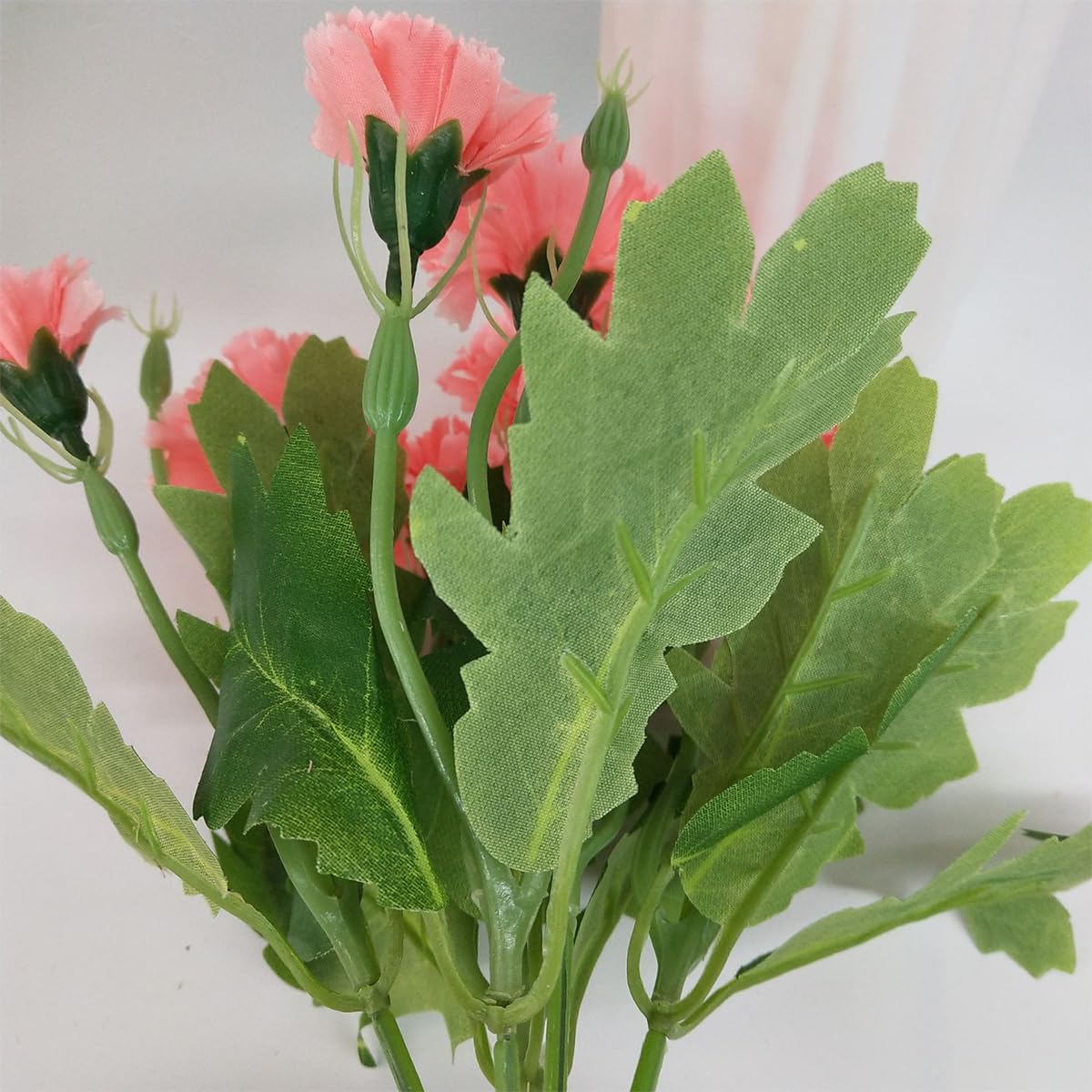 HASTHIP Artificial Carnation Flower Bunches for Home Decor with 5 Branches and Pink Blooms | Elegant Festival and Room Decoration