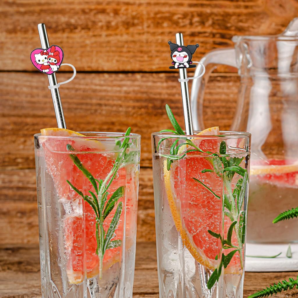 HASTHIP Kawaii Straw Caps for 10mm Stanley Straws featuring 12Pcs Silicone Covers | Hygienic Dust Protection