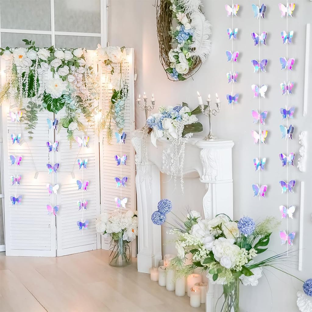 HASTHIP Butterfly Hanging Decoration for Wedding and Party featuring 6.6ft 3D Paper Garland