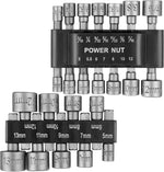 HASTHIP® Juego de 23 Piezas Puntas y Llaves de Tuerca Magnéticas 1/4'' Hexagonales,Adaptador Taladro Impacto,Brocas Acero S2 para Destornillador Taladro Inalámbrico y Herramienta
