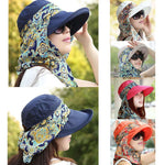 HASTHIP® Sombrero de Sol para Mujer,Gorra de Algodón Plegable con ala Ancha y Protección UV UPF 50+,Transpirable con Agujero para Cola Caballo,Ideal Senderismo y Playa - Color