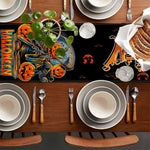 HASTHIP Halloween Table Runner for Dining Table featuring Evil Pumpkin Print 13x72 in | Washable Linen Decor