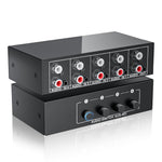 HASTHIP® ZORBES 4-Port Audio Switch Box, 4-In-1 out RCA & 3.5mm Stereo Audio Selector, Aluminum Passive Audio Switcher for Speakers, Audio Devices & Headphones, 15x10x4.8cm
