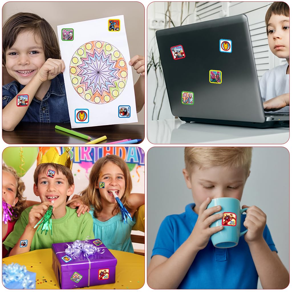 HASTHIP Stickers for Kids Rewards with 200 pcs 0.98 in Self Adhesive Waterproof Design | Gift Set for Teachers and Parents