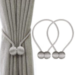 HASTHIP® Window Curtain Tiebacks Polyester Solid Drapery Magnetic Holdbacks for Office and Home Decorative Dark Gray (1 Pair, 2 Pcs)