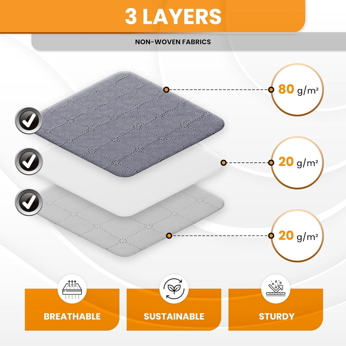 HASTHIP Clothes Storage Bins for Closet Organization with Reinforced Handle and Clear Window | 3 Pack 60L Foldable Non Woven Fabric Containers