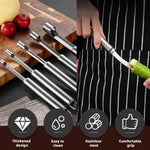 HASTHIP Corer and Pitter Set for Fruits and Vegetables with 11 cm Spiral Serrated Blade | 6 Pieces Stainless Steel Tools with Ergonomic Handles
