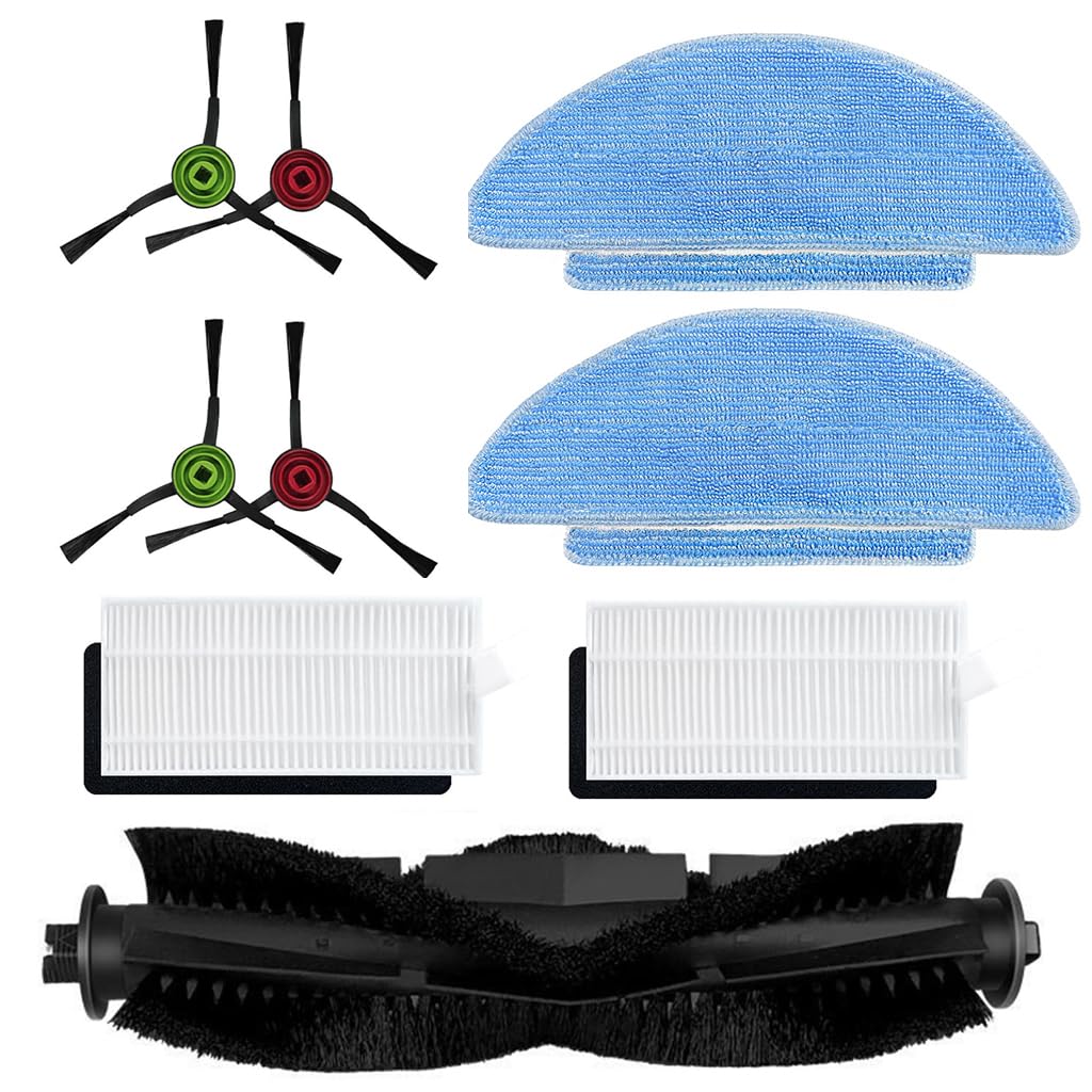 HASTHIP Replacement Vacuum Cleaner Accessories for AGARO Alpha with 9 Piece Set | Includes Main and Side Brushes Filters and Mop Cloth