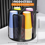 HASTHIP Cup Holder for Coffee Stations featuring 4 Compartment Rotating Organizer | Desk Use