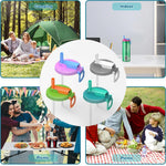 HASTHIP Reusable Soda Can Lids 4 Pack with Silicone Straws for 12oz and 16oz Cans | BPA-Free Airtight Spill-Proof Design