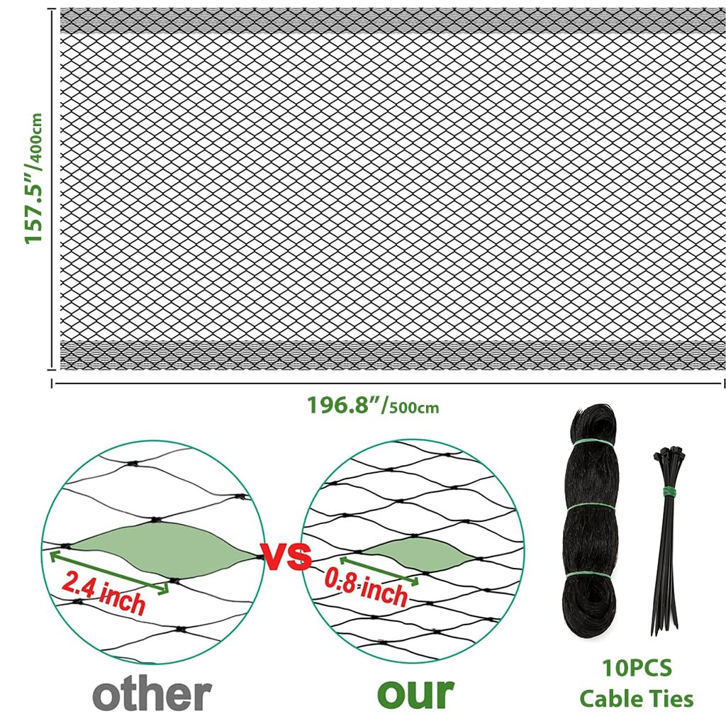 HASTHIP Bird Netting for Garden Protection featuring 13x16 ft UV‑Resistant PE Mesh | Easy Trim‑to‑Fit Coverage