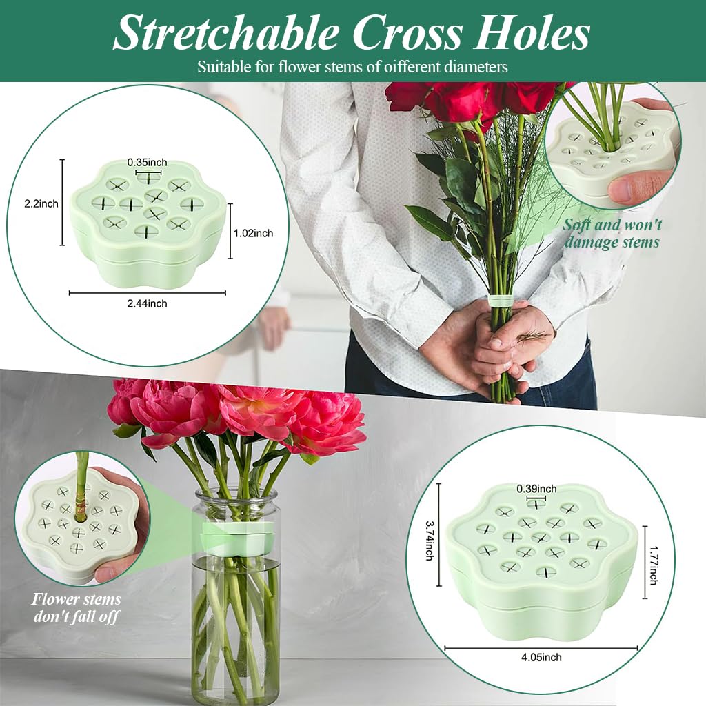 HASTHIP Spiral Ikebana Stem Holder for DIY Flower Arrangement featuring 2Pcs Silicone Spiral Ring | Ideal for Bouquets and Home Decor