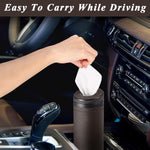 HASTHIP Car Tissue Paper Holder for Cup Holder with Hidden Glass Breaker 2.6×6.8 in PU Leather | Ideal for Car Van Office Use