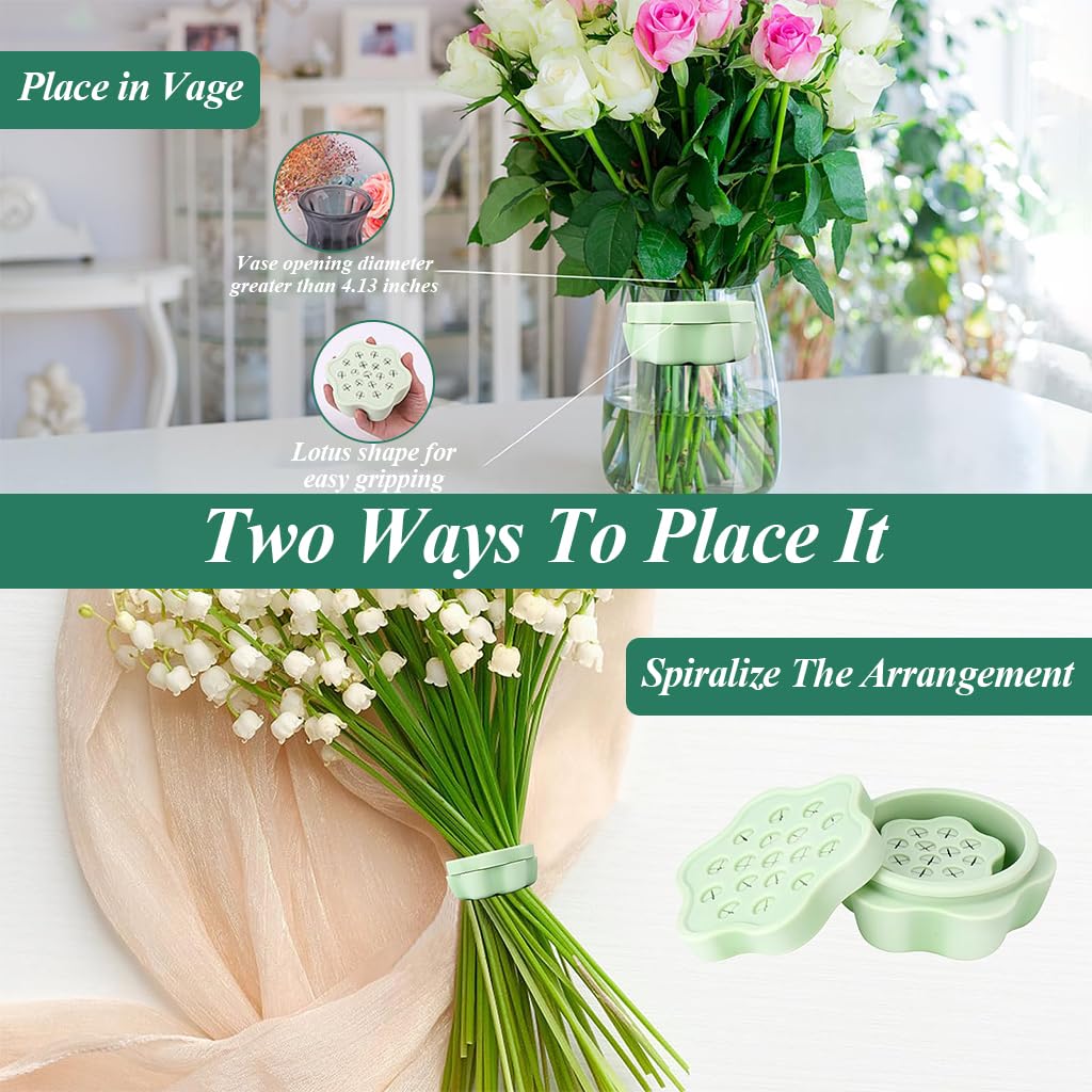 HASTHIP Spiral Ikebana Stem Holder for DIY Flower Arrangement featuring 2Pcs Silicone Spiral Ring | Ideal for Bouquets and Home Decor