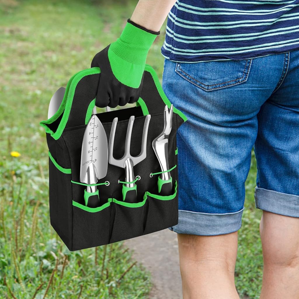 HASTHIP Gardening Tools Set 24PCS for Planting with Pruning Shear and Aluminum Alloy Tools | Includes Gloves and Storage Bag