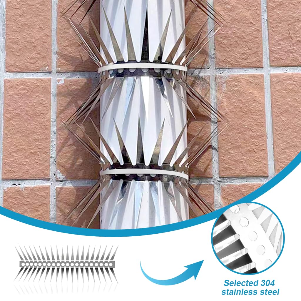 HASTHIP Anti Bird Spike Strips for Pigeons and Cats with Dual Row Design 0.5 m Stainless Steel | Easy Installation