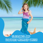 HASTHIP® Mermaid Dress for Girls - Little Mermaid Costume for Girls with Bag Princess Dresses for Girls Gift Birthday Party